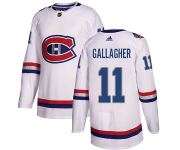 Adidas Canadiens #11 Brendan Gallagher White Authentic 2017 100 Classic Stitched NHL Jersey