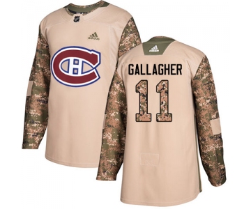 Adidas Montreal Canadiens #11 Brendan Gallagher Camo Authentic 2017 Veterans Day Stitched Youth NHL Jersey