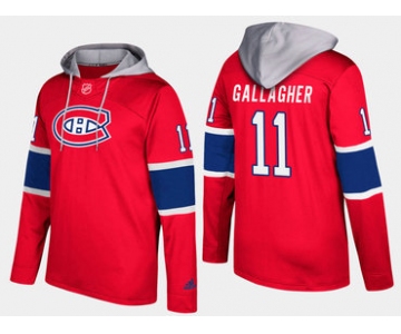 Adidas Montreal Canadiens 11 Brendan Gallagher Name And Number Red Hoodie