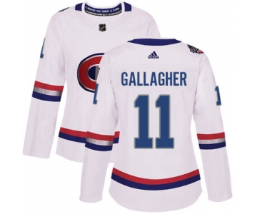 Adidas Montreal Canadiens #11 Brendan Gallagher White Authentic 2017 100 Classic Women's Stitched NHL Jersey