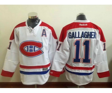 Men's Montreal Canadiens #11 Brendan Gallagher Reebok White 2015-16 Away Premier NHL Jersey