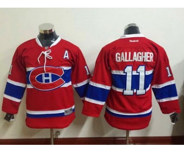 Youth Montreal Canadiens #11 Brendan Gallagher Reebok Red 2015-16 Home Premier Hockey Jersey