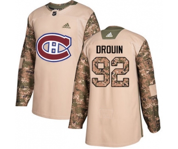 Adidas Canadiens #92 Jonathan Drouin Camo Authentic 2017 Veterans Day Stitched NHL Jersey