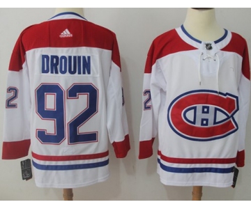 Adidas Canadiens #92 Jonathan Drouin White Road Authentic Stitched NHL Jersey