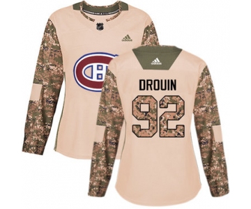 Adidas Montreal Canadiens #92 Jonathan Drouin Camo Authentic 2017 Veterans Day Women's Stitched NHL Jersey