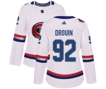 Adidas Montreal Canadiens #92 Jonathan Drouin White Authentic 2017 100 Classic Women's Stitched NHL Jersey