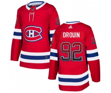 Men's Montreal Canadiens #92 Jonathan Drouin Red Drift Fashion Adidas Jersey