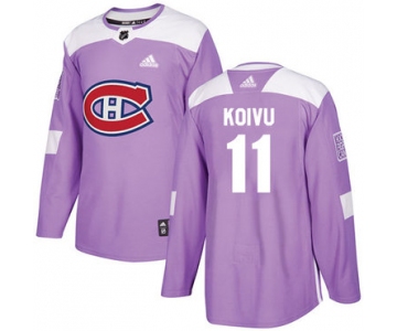 Adidas Canadiens #11 Saku Koivu Purple Authentic Fights Cancer Stitched NHL Jersey