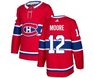 Adidas Canadiens #12 Dickie Moore Red Home Authentic Stitched NHL Jersey