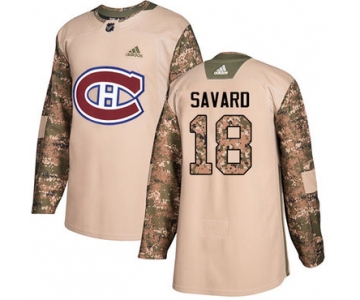 Adidas Canadiens #18 Serge Savard Camo Authentic 2017 Veterans Day Stitched NHL Jersey