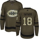 Adidas Canadiens #18 Serge Savard Green Salute to Service Stitched NHL Jersey