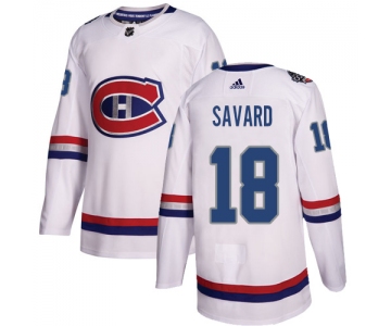 Adidas Canadiens #18 Serge Savard White Authentic 2017 100 Classic Stitched NHL Jersey