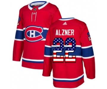 Adidas Canadiens #22 Karl Alzner Red Home Authentic USA Flag Stitched NHL Jersey