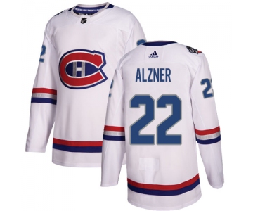 Adidas Canadiens #22 Karl Alzner White Authentic 2017 100 Classic Stitched NHL Jersey