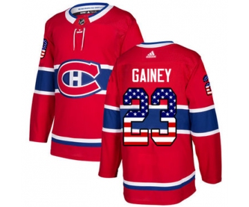 Adidas Canadiens #23 Bob Gainey Red Home Authentic USA Flag Stitched NHL Jersey