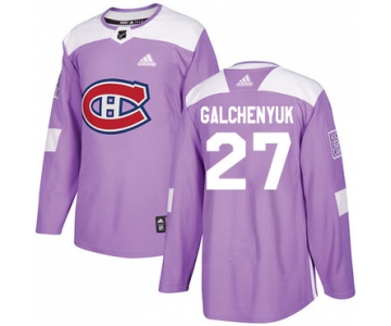 Adidas Canadiens #27 Alex Galchenyuk Purple Authentic Fights Cancer Stitched NHL Jersey