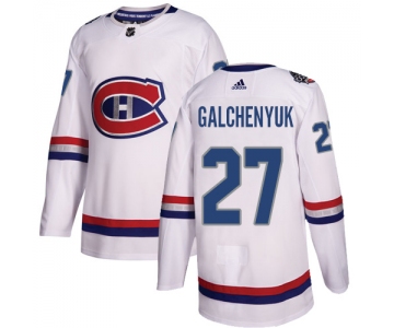 Adidas Canadiens #27 Alex Galchenyuk White Authentic 2017 100 Classic Stitched NHL Jersey