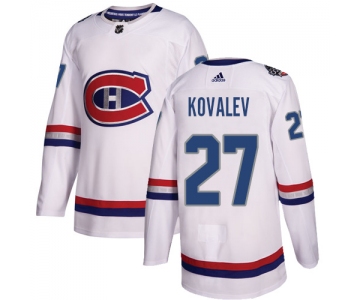 Adidas Canadiens #27 Alexei Kovalev White Authentic 2017 100 Classic Stitched NHL Jersey