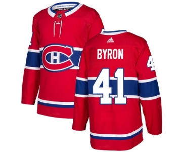 Adidas Canadiens #41 Paul Byron Red Home Authentic Stitched NHL Jersey