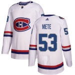 Adidas Canadiens #53 Victor Mete White Authentic 2017 100 Classic Stitched NHL Jersey