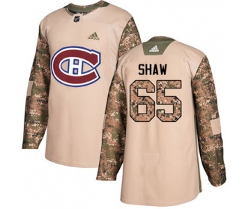 Adidas Canadiens #65 Andrew Shaw Camo Authentic 2017 Veterans Day Stitched NHL Jersey