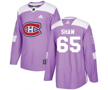 Adidas Canadiens #65 Andrew Shaw Purple Authentic Fights Cancer Stitched NHL Jersey