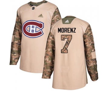 Adidas Canadiens #7 Howie Morenz Camo Authentic 2017 Veterans Day Stitched NHL Jersey