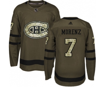Adidas Canadiens #7 Howie Morenz Green Salute to Service Stitched NHL Jersey
