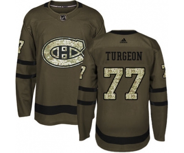 Adidas Canadiens #77 Pierre Turgeon Green Salute to Service Stitched NHL Jersey