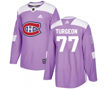 Adidas Canadiens #77 Pierre Turgeon Purple Authentic Fights Cancer Stitched NHL Jersey
