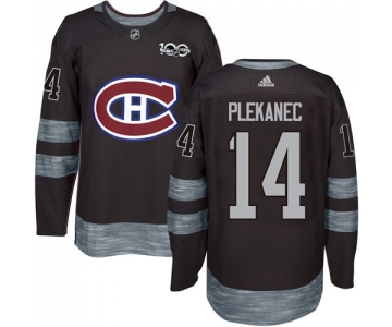 Canadiens #14 Tomas Plekanec Black 1917-2017 100th Anniversary Stitched NHL Jersey