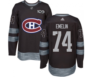 Canadiens #74 Alexei Emelin Black 1917-2017 100th Anniversary Stitched NHL Jersey
