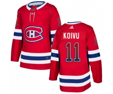 Men's Montreal Canadiens #11 Saku Koivu Red Drift Fashion Adidas Jersey