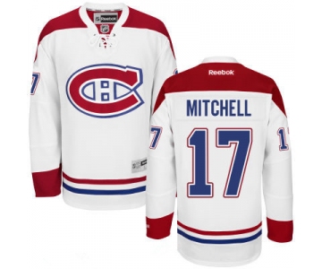 Men's Montreal Canadiens #17 Torrey Mitchell Reebok White Hockey Stitched NHL Jersey