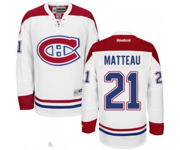 Men's Montreal Canadiens #21 Reebok white Premier Home Custom Jersey