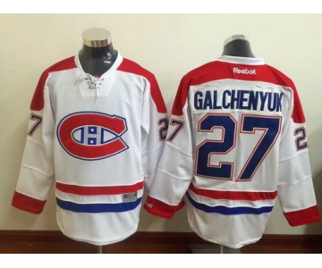 Men's Montreal Canadiens #27 Alex Galchenyuk Reebok White 2015-16 Away Premier NHL Jersey