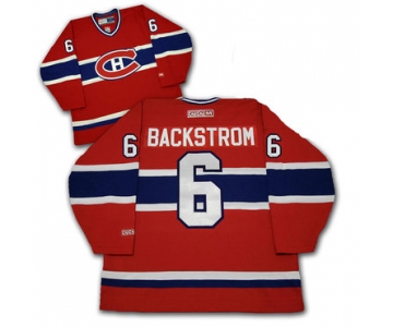 Men's Montreal Canadiens #6 RALPH BACKSTROM CCM Throwback Red Hockey Jersey