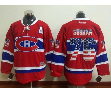 Men's Montreal Canadiens #76 PK Subban Red USA Flag Hockey Jersey