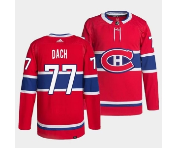 Men's Montreal Canadiens #77 Kirby Dach Red Stitched Jersey