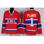 Montreal Canadiens #1 Jacques Plante Red Throwback CCM Jersey
