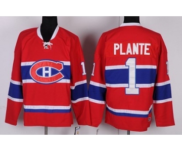 Montreal Canadiens #1 Jacques Plante Red Throwback CCM Jersey