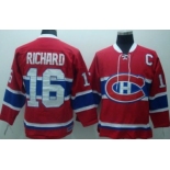 Montreal Canadiens #16 Henri Richard Red Throwback CCM Jersey