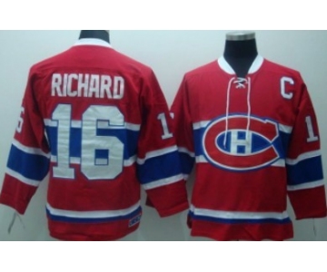 Montreal Canadiens #16 Henri Richard Red Throwback CCM Jersey