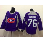 Montreal Canadiens #76 P.K. Subban Charcoal 2014 Training Purple Jersey