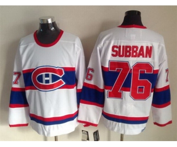 Montreal Canadiens #76 P.K. Subban White Throwback CCM Jersey
