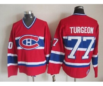 Montreal Canadiens #77 Pierre Turgeon Red Throwback CCM Jersey