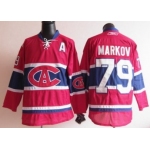 Montreal Canadiens #79 Andrei Markov Red CA Jersey