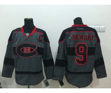 Montreal Canadiens #9 Maurice Richard Charcoal Gray Jersey