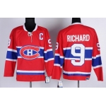 Montreal Canadiens #9 Maurice Richard Red Throwback CCM Jersey