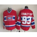 Montreal Canadiens #93 Stanley Cup Red CCM Vintage Throwback Jersey